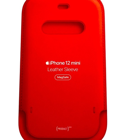 Brand new iPhone 12 mini Apple PRODUCT RED Leather Sleeve MagSafe box